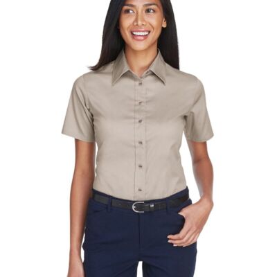Women's Easy Blend™ Short Sleeve Twill Dress Shirt with Stain-Release Thumbnail